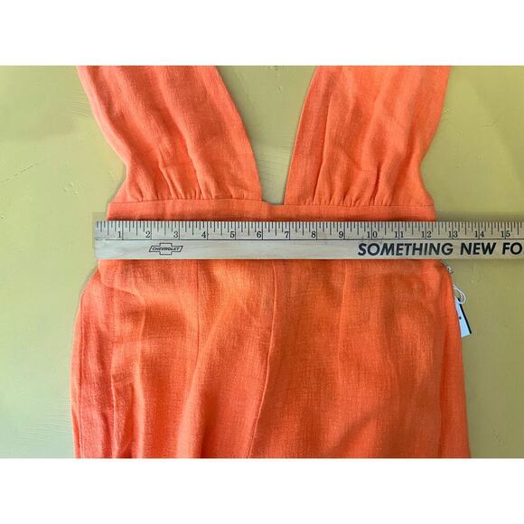 NWT Wet Vermillion Plunge Neck Tie Waist Cover-Up Jumpsuit Orange Womens Size XS - Picture 7 of 8
